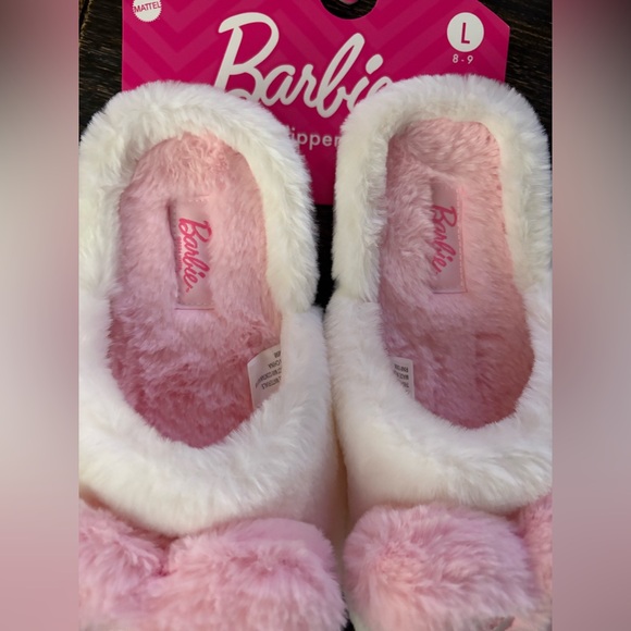 Barbie white and pink bow memory foam slippers - Picture 6 of 8